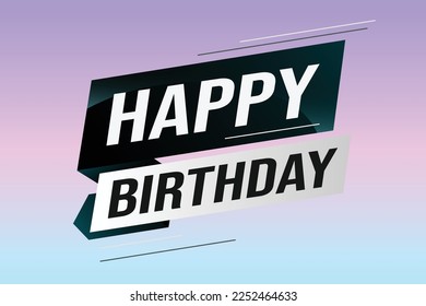 happy birthday word concept vector illustration with blue lines modern futuristic 3d style for landing page template web mobile app poster banner flyer background gift card coupon label wallpaper