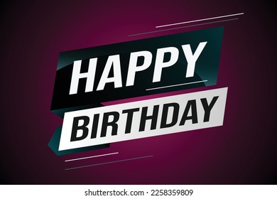 happy birthday word concept vector illustration with blue lines modern futuristic 3d style for landing page template web mobile app poster banner flyer background gift card coupon label wallpaper
