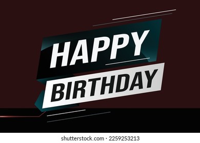 happy birthday word concept vector illustration with blue lines modern futuristic 3d style for landing page template web mobile app poster banner flyer background gift card coupon label wallpaper