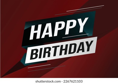 happy birthday word concept vector illustration with blue lines modern futuristic 3d style for landing page template web mobile app poster banner flyer background gift card coupon label wallpaper