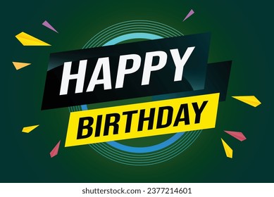 happy birthday word concept vector illustration with lines modern futuristic 3d style for landing page template web mobile app poster banner flyer background gift card coupon label wallpaper