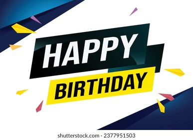 happy birthday word concept vector illustration with lines modern futuristic 3d style for landing page template web mobile app poster banner flyer background gift card coupon label wallpaper