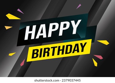 concepto de palabras de cumpleaños feliz ilustración vector con líneas estilo moderno futurista 3d para la plantilla de la página de aterrizaje web aplicación móvil afiche pancarta de fondo de la tarjeta de regalo etiqueta de papel de pared