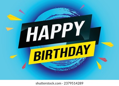 happy birthday word concept vector illustration with lines modern futuristic 3d style for landing page template web mobile app poster banner flyer background gift card coupon label wallpaper
