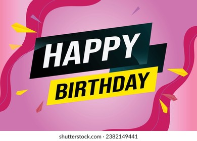 happy birthday word concept vector illustration with lines modern futuristic 3d style for landing page template web mobile app poster banner flyer background gift card coupon label wallpaper