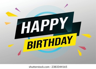 happy birthday word concept vector illustration with lines modern futuristic 3d style for landing page template web mobile app poster banner flyer background gift card coupon label wallpaper