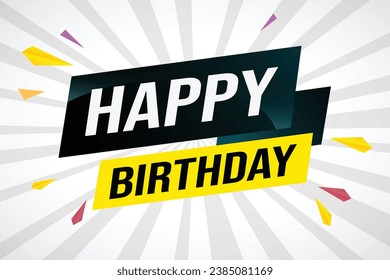happy birthday word concept vector illustration with lines modern futuristic 3d style for landing page template web mobile app poster banner flyer background gift card coupon label wallpaper