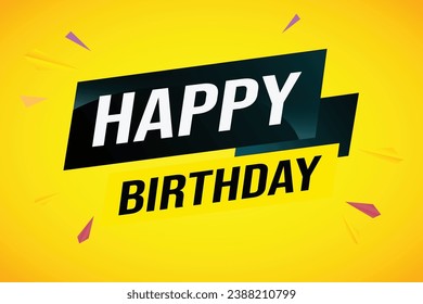happy birthday word concept vector illustration with lines modern futuristic 3d style for landing page template web mobile app poster banner flyer background gift card coupon label wallpaper