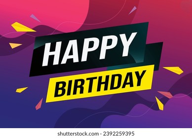 happy birthday word concept vector illustration with lines modern futuristic 3d style for landing page template web mobile app poster banner flyer background gift card coupon label wallpaper