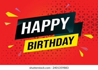 happy birthday word concept vector illustration with lines modern futuristic 3d style for landing page template web mobile app poster banner flyer background gift card coupon label wallpaper