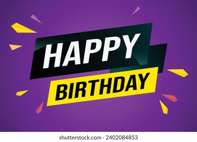 happy birthday word concept vector illustration with lines modern futuristic 3d style for landing page template web mobile app poster banner flyer bac