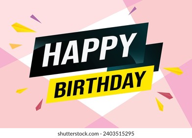 happy birthday word concept vector illustration with lines modern futuristic 3d style for landing page template web mobile app poster banner flyer background gift card coupon label wallpaper
