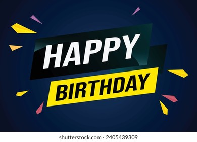 happy birthday word concept vector illustration with lines modern futuristic 3d style for landing page template web mobile app poster banner flyer bac