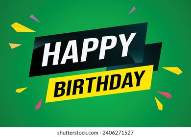 happy birthday word concept vector illustration with lines modern futuristic 3d style for landing page template web mobile app poster banner flyer bac