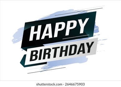 happy birthday word concept vector illustration with lines modern futuristic 3d style for landing page template web mobile app poster banner flyer background gift card coupon label wallpaper 