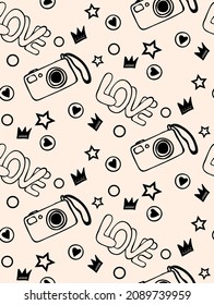 Happy birthday wrapping paper seamless pattern. Vector illustration