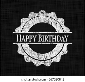 Happy Birthday written on a chalkboard