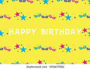 Happy Birthday. Yellow festive background.
