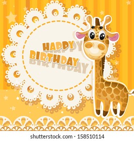 Happy Birthday yellow openwork card for your greetings