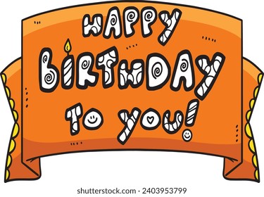 Happy Birthday To You Banner Cartoon Clipart 