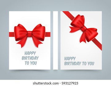 Happy birthday to you. Bow on white paper. banner road book. A4 size paper, Template design element, Vector background