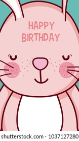 Happy birthday to you bunny cartoon