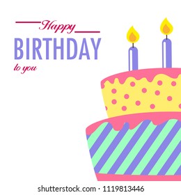 Happy Birthday To You Cake Background Vector Image
