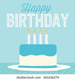 Happy Birthday To You Birthday Cake with Candles Banner Vector