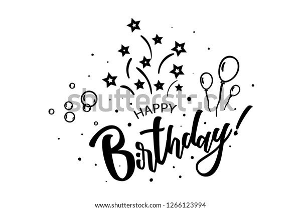 Happy Birthday You Card Beautiful Lettering Stock Vector (Royalty Free ...