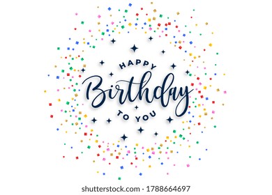 happy birthday to you celebration confetti background design