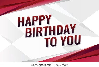 happy birthday to you concept vector illustration with red modern futuristic 3d style for landing page template ui web mobile app poster banner flyer background gift card coupon label wallpaper