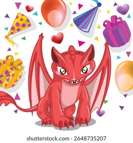 Feliz aniversário para você de cule pequeno Red Dragon