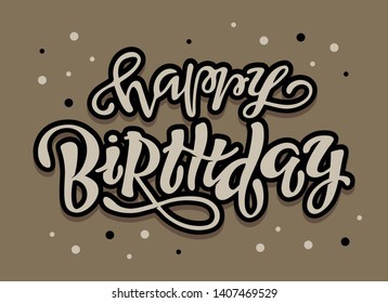 Happy birthday to you - cute lettering label art banner.  Template birthday poster for invitation party.