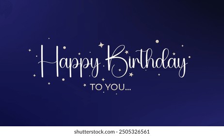 Happy Birthday To You Golden Text with Modern Font in vector illustration. This concept design for thank you card, banner or advertising.