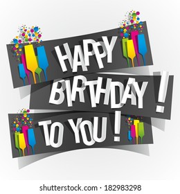 Happy Birthday To You Greeting Card vector illustration