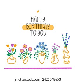 Feliz cumpleaños para ti - diseño de tarjetas de felicitación. Leyenda escrita a mano, cita. Mensaje motivacional e inspirador que dice