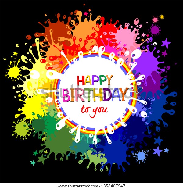 Happy Birthday You Greeting Card Colorful のベクター画像素材 ロイヤリティフリー