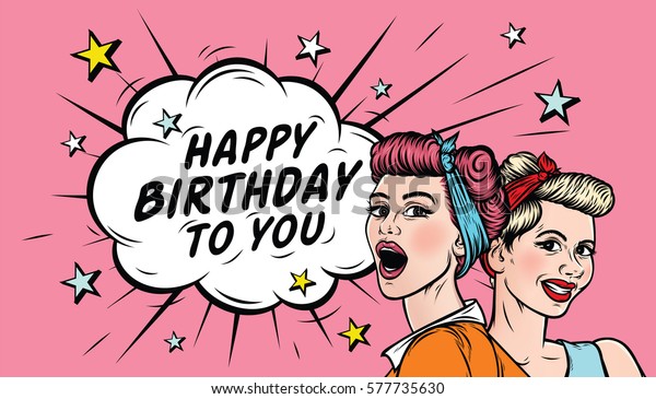 Happy Birthday You Greeting Card Smiling Stock Vector Royalty Free 577735630