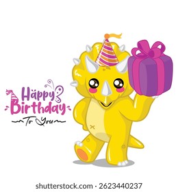 happy birthday to you from little tricera for greeting card, gift card, etc.