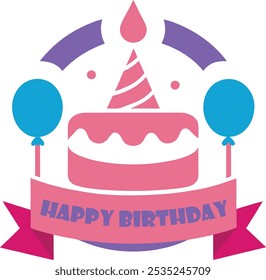 Happy Birthday to You Logo Design, Handwritten Happy Birthday logo design, love, party, black and white vector logo design