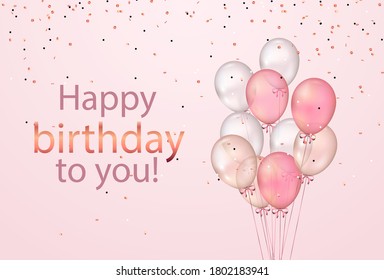 Pink Birthday Card Print Printable Birthday Stock Vector (Royalty Free ...