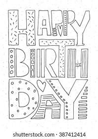 Happy Birthday to you text as badge, tag, icon. Celebration card, invitation, postcard, banner. Feast textured background. Holiday lettering typography poster. Inspiration vector illustration EPS 10 