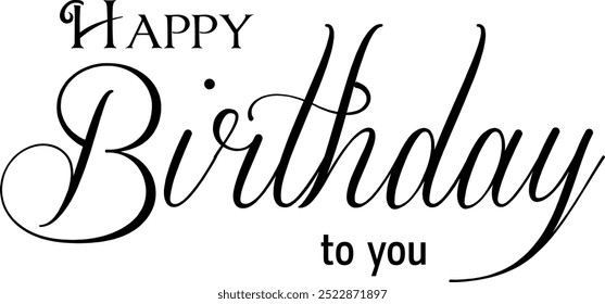 Happy Birthday to you text design for the wishing card design and easy to edit color, size and many more.