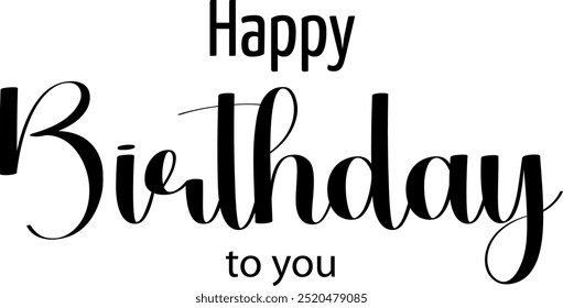 Happy Birthday to you text to wish someone, use for banner and it is easy to edit according to their needs 