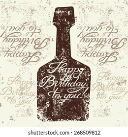 Happy Birthday to you! Typographical retro grunge Birthday Card. Vector illustration.