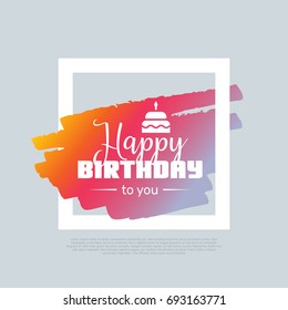 Happy Birthday to You. Vector clip-art template, poster, motto, label, text.