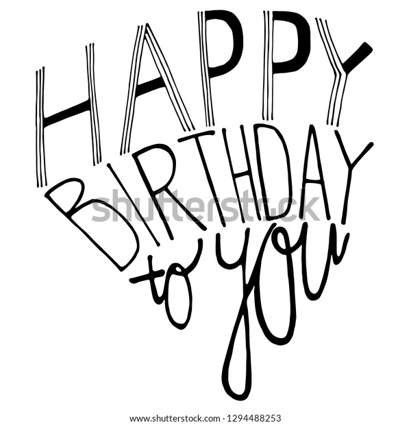 Happy Birthday You Vector Hand Drawing Stock Image Download Now