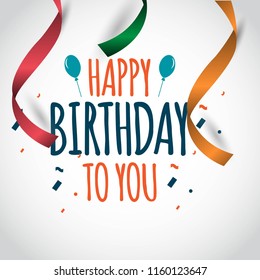 Happy Birthday to you Vector Template Design Illustration