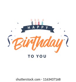 Happy Birthday to You Vector Template Design Illustration