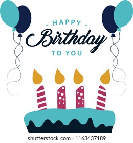 Happy Birthday to You Vector Template Design Illustration